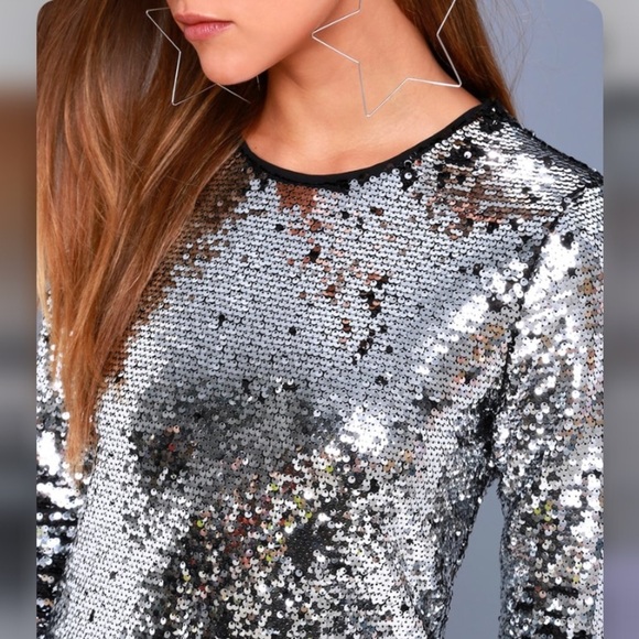 08. Lulus Main Event Silver Sequin Sheath Dress - Picture 10 of 14